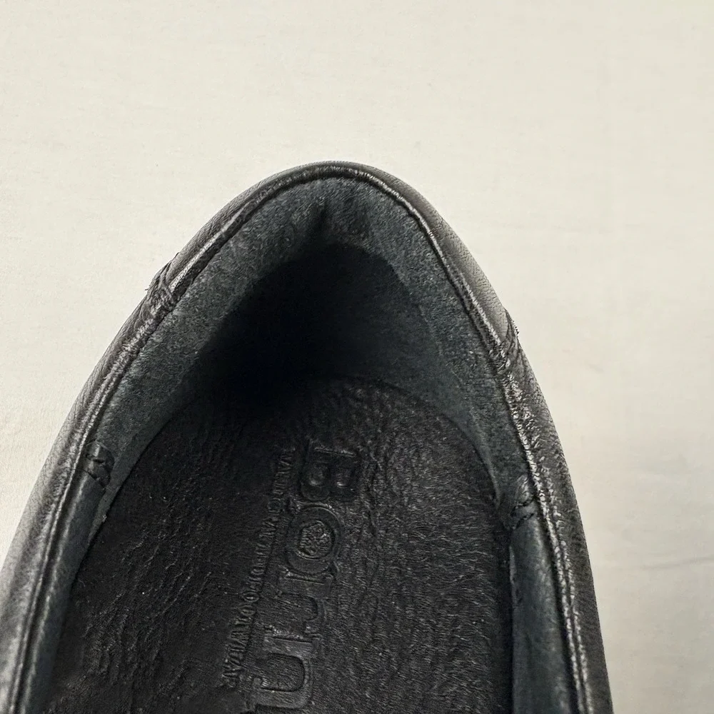 BORN Weston Soft Leather Slip On Moccasin Driving Shoes 10.5M Black EUC